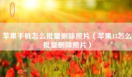 苹果手机怎么批量删除照片（苹果13怎么批量删除照片）