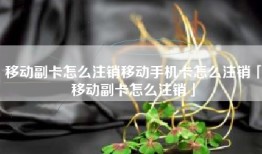 移动副卡怎么注销移动手机卡怎么注销「移动副卡怎么注销」