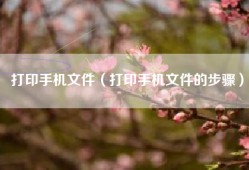 打印手机文件（打印手机文件的步骤）